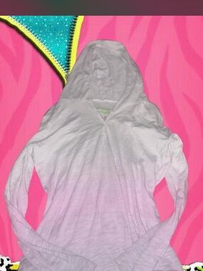 Earth Yoga White to Light Pink Ombre Hooded Sweatshirt